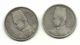 Egypt 5 Piastres Years 1937 Ah1356 & 1939 Ah1358 King Farouk 1st Silver Africa photo 1