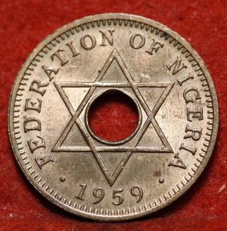 Uncirculated 1959 Nigeria 1/2 Penny Foreign Coin S/h photo