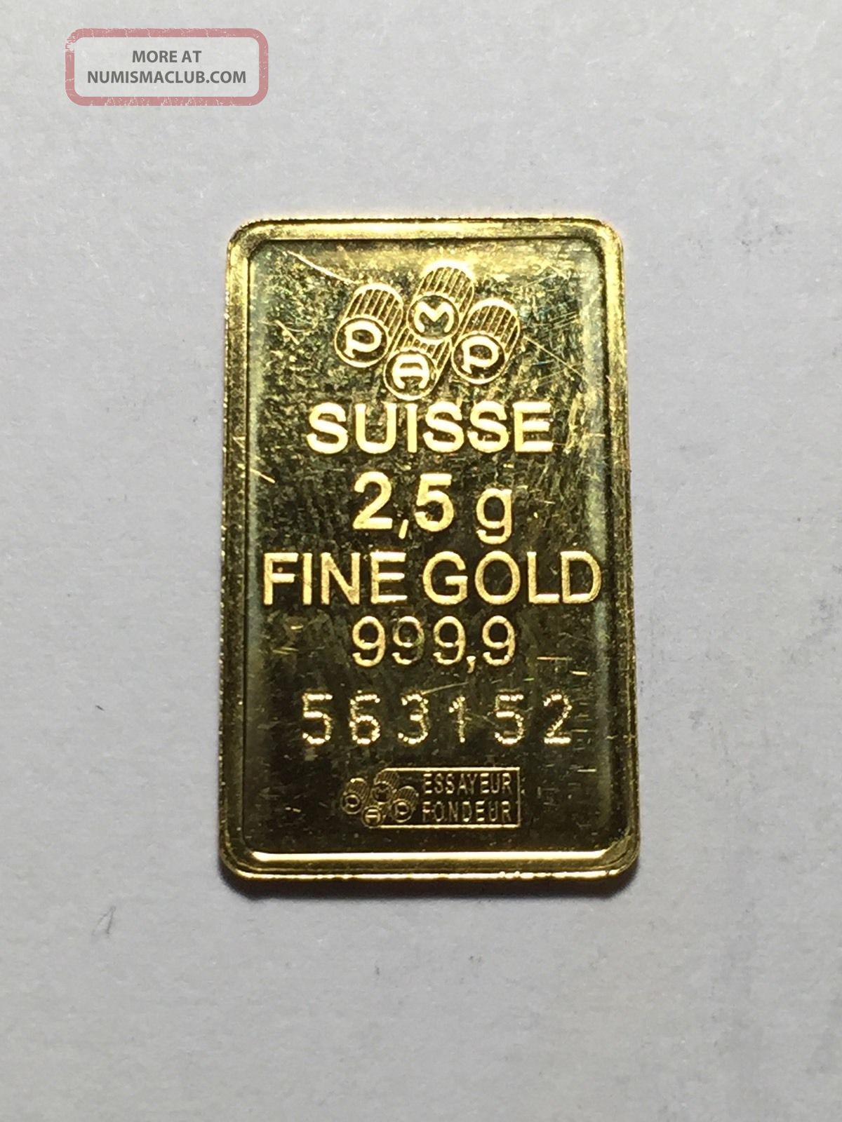 2. 5 Gram Pure. 999 Fine Gold Pamp Suisse 