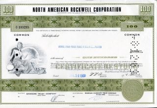 North American Rockwell Corp.  100 Shares 1969 U.  S.  Share photo