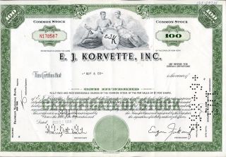 E.  J.  Korvette Inc 100 Shares 1966 U.  S.  Share photo