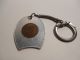 Vintage 1950 Wheat Penny In Good Luck Key Chain Marked 