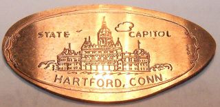 Kir - 20; Elongated Cent: State Capitol / Hartford,  Conn. photo