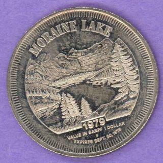 1979 Banff Lake Louis Alberta Trade Token Or Dollar Moraine Lake photo