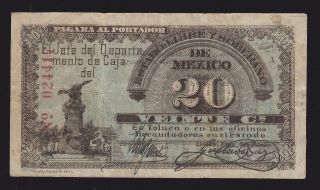 Estado Libre Y Soberano De Mexico 20 Centavos.  1915 photo