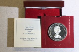 1972 Bahamas Proof.  925 Silver World Crown,  Case, photo