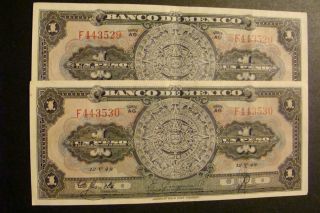 Mexico 2x1 Pesos 1948 Running Numbers Crisp photo