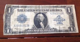 1923 Large Size One Dollar Silver Certificate U.  S.  Currency photo