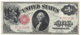 Series 1917 $1 Umited States Note (legal Tender) Xf/au Fr 39 photo