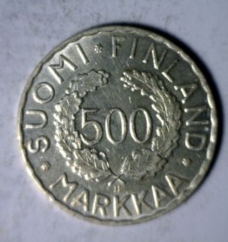 Finland 500 Markkaa 1952 Uncirc Silver Olympics Commemorative Coin (stock 1201) photo