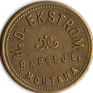 Rapelje,  Montana Good For 10 Cents In Trade H.  O.  Ekstrom The Liberty Token photo