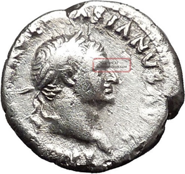 Vespasian 70ad Ancient Silver Denarius Roman Coin Mars War God Cult I44578