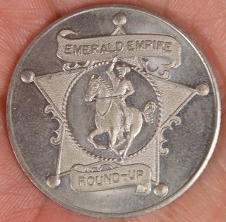Vintage 1961 Emerald Empire Round - Up Eugene Oregon Good For 25¢ In Trade Token photo