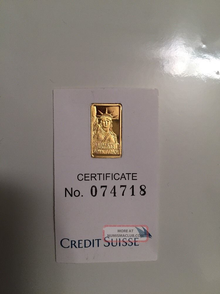 Credit Suisse 1 Gram. 9995 Platinum Bullion Bar
