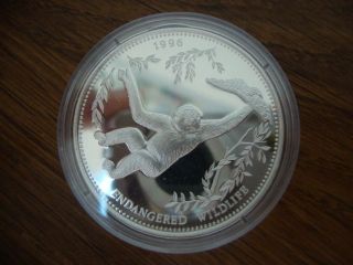 Laos 1996 Gibbon 1000 Kip Silver Coin Proof photo