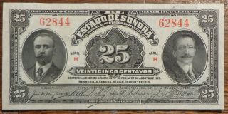 Mexico Pk S1069 Uncirculated 1915 Sonora 25 Centavos Banknote photo