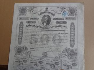 Confederate States Of America Loan 500$ 1863 photo
