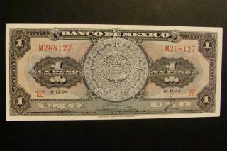 Mexico 1 Peso 1954 Crisp Xf/au photo