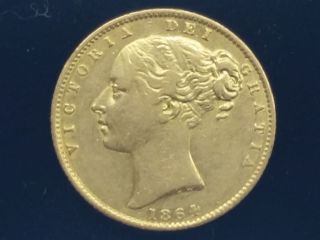 Great Britain 1864 Gold Victoria Shield Sovereign Die 9 Km 736.  2 photo