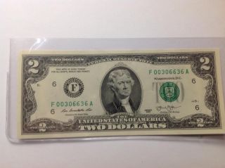 $2 2013 Us.  Frn Note.  Gem Uncirculated.  Low Serial.  Take A Look. photo