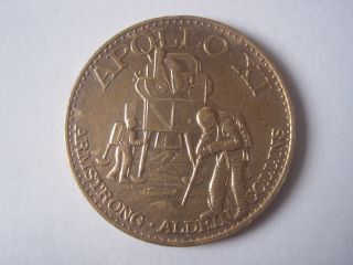 1969 Apollo Xi Moon Landing Medal Coin Token photo