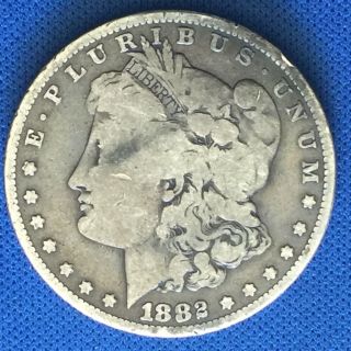 1882 - O Morgan Silver Dollar $1 Coin H37 photo