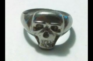 Skull Ring Mystery Metal Scrap Or Keep 8 Grams Odd Ring photo