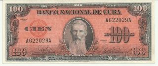 1959 Banco Nacional 100 Pesos Pre - Casrto Note - - Uncirculated photo