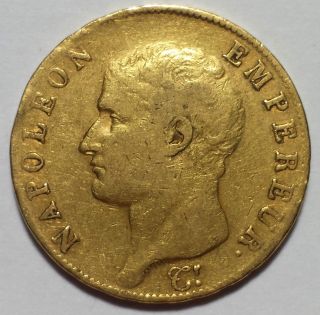 An13 - A (1804 - A) France 40 Franc Gold Coin.  3734 Agw - 1 Cent Start - photo