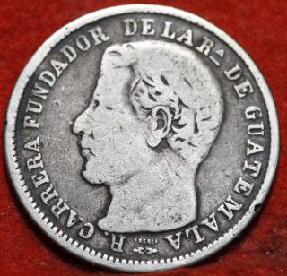 Circulated 1867 Guatemala 4 Reales Silver Foreign Coin S/h photo
