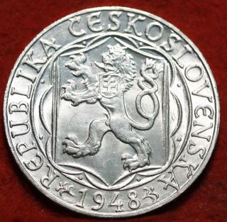 Uncirculated 1948 Czechoslovakia Silver 100 Koruns Foreign Coin S/h photo