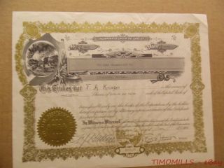 1924 Park Prospecting Co Livingston Montana Mining Stock Certificate Gold Silver photo