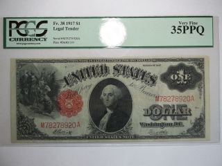1917 $1 Legal Tender Note Pcgs 35 Ppq photo