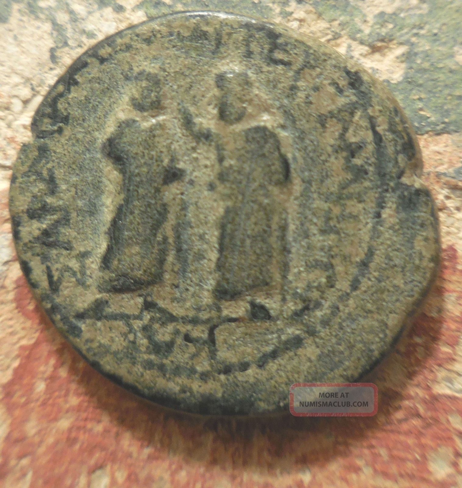 Augustus Pergamum 5 Ad Demos In Chiton,  Crowning Proconsul M.  Plautius Silvanus Coins: Ancient photo