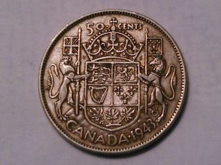 1943 Canada 50 Cents Coin (80 Silver) photo
