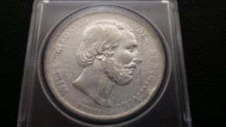 1872 Netherlands 2 - 1/2 Gulden Silver Coin photo