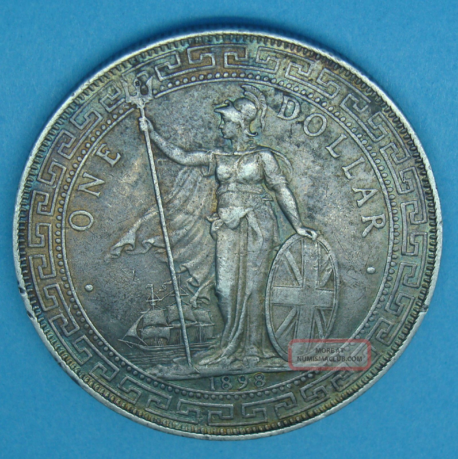 Great Britain; 1898b,  Silver Coin Trade Dollar,  Rare, . China photo