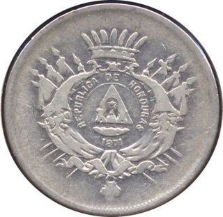 1871 Honduras Ar 50 Centavos,  1 Yr.  Type - Af photo