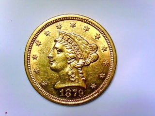 1879 Gold $2.  50 Quarter Eagle Coronet Head Ef - - photo