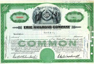 1947 Erie Railroad Company (4 Shares) Stock Cancelled Certificate photo