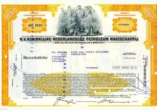 N.  V.  Koninklijke Nederlandsche Petroleum (16 Shares) 1978 Stock Canc Certificate photo