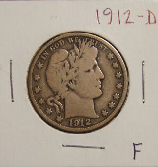 1912 - D Barber Half Dollar - - Fine photo