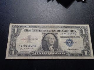 (1) $1.  00 Series 1957 Silver Certificate (star) Note.  Circulated Cond. photo