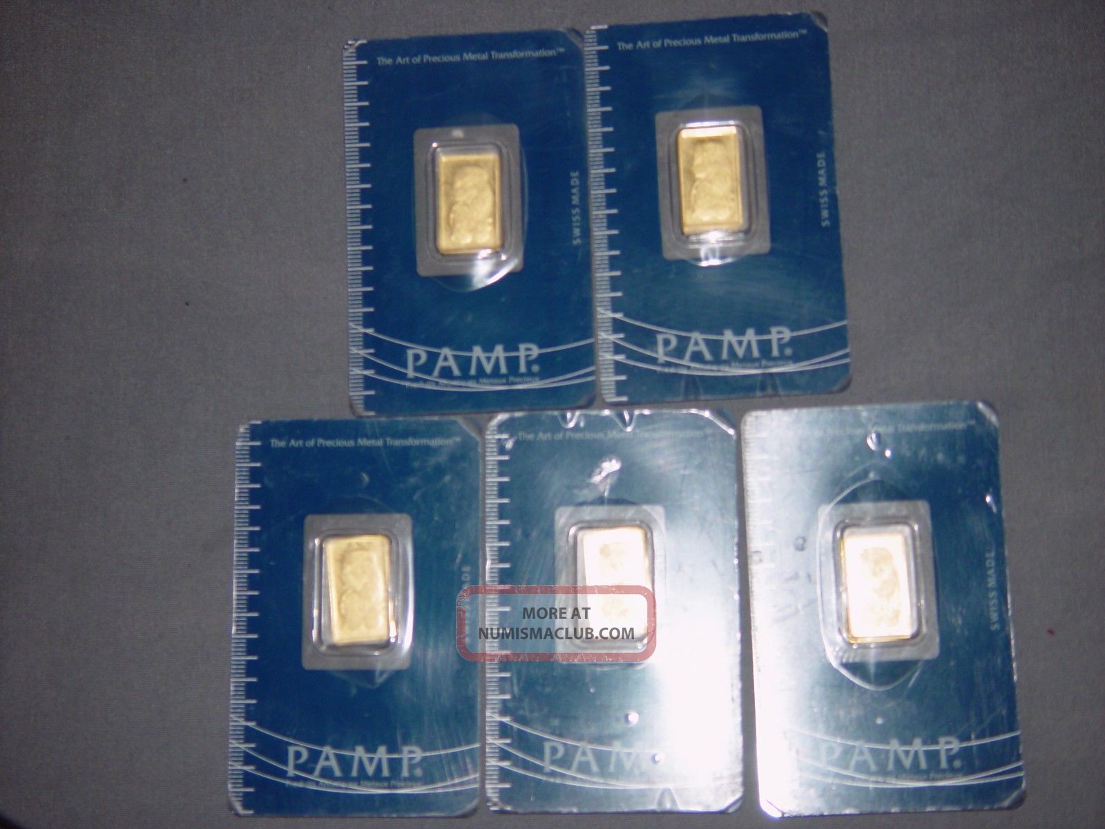 Certified 2. 5 G Gold Bar On Pamp Assayer Card
