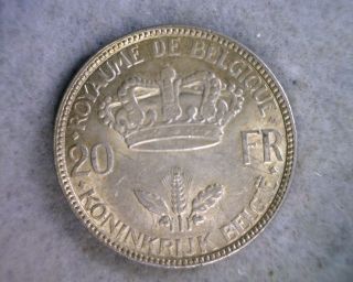 Belgium 20 Francs 1935 Au Silver (stock 1247) photo