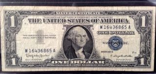 1957 B $1 Silver Certificate W16436865a Granahan - Dillon photo
