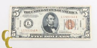 1934 Frn $5 Hawaii Overprint (strong Vf) Federal Reserve Five Dollar Ww2 Fr - 2301 photo