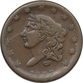 1837 Liberty 13 Stars / Millions For Def - Ht - 35 /low - 21 - R3 - Vf,  Neat Die Crk photo