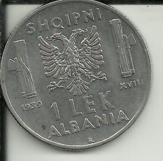 Albania Lek,  1939 Km 31 Mintage 2,  100,  000 photo