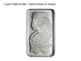 Goddess Of Fortune Stamped 1 Gram Platinum Bar - Pamp Suisse (in Assay) photo